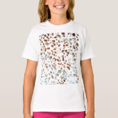 Abstract Terrazzo Mosaic Rust Brown & Blue Pattern T-shirt (Voorkant)