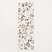 Abstract Terrazzo Mosaic Rust Brown & Blue Pattern Yogamat (Voorkant)