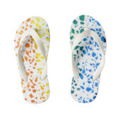 Abstract Terrazzo Mozaïek Kleurrijk Regenboog Patr Kinder Teenslippers (Voetbed)