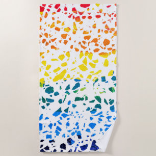 Abstract Terrazzo Mozaïek Kleurrijk Regenboog Patr Strandlaken