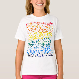 Abstract Terrazzo Mozaïek Kleurrijk Regenboog Patr T-shirt