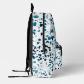 Abstract Terrazzo Mozaïek Marine & Lichtblauwe Sch Bedrukte Rugzak (Links)