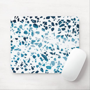 Abstract Terrazzo Mozaïek Navy & Lichtblauw Patroo Muismat
