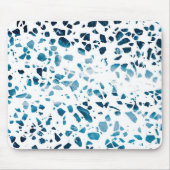 Abstract Terrazzo Mozaïek Navy & Lichtblauw Patroo Muismat (Voorkant)