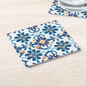 🟦 Abstract Terrazzo Mozaïek Onderzetter – Roest B (Schuin)