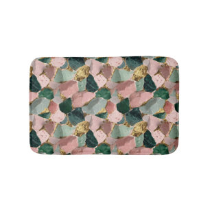 Abstract terrazzo patroon met gouden accenten badmat