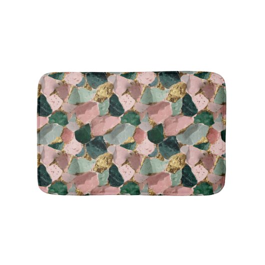 Abstract terrazzo patroon met gouden accenten badmat (Voorkant)