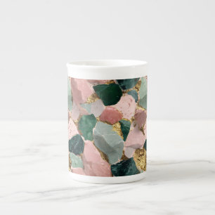 Abstract terrazzo patroon met gouden accenten porselein kop