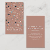 Abstract Terrazzo Pattern Terracotta & Blue Visitekaartje (Voorkant / Achterkant)