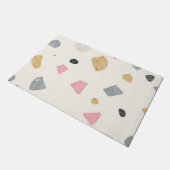 Abstract Terrazzo Roze Grijs Goud Patroon Deurmat (Schuin)