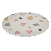 Abstract Terrazzo Roze Grijs Goud Patroon Snijplank (Hoek)
