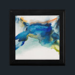 Abstract terrein - blauw cadeaudoosje<br><div class="desc">Abstract Terrein II door Sisa Jasper. Een niet-identificeerbare vorm gemaakt van diepe blauwe en groene tinten en accentkleuren.</div>