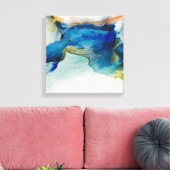 Abstract terrein - blauw canvas afdruk (Insitu (Woonkamer))