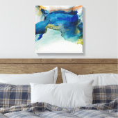 Abstract terrein - blauw canvas afdruk (Insitu (Slaapkamer))