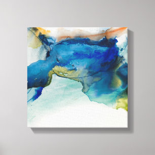 Abstract terrein - blauw canvas afdruk