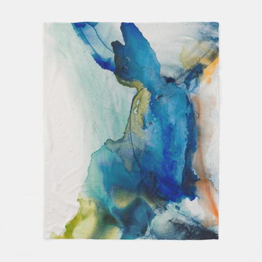 Abstract terrein - blauw fleece deken (Voorkant)