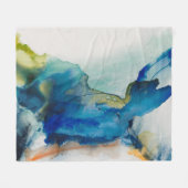 Abstract terrein - blauw fleece deken (Voorkant (Horizontaal))