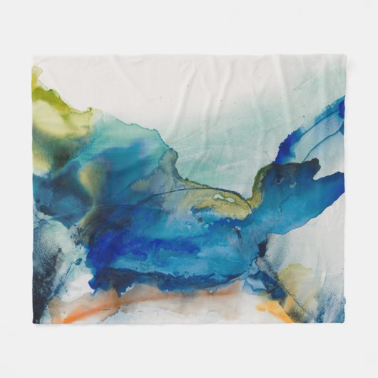 Abstract terrein - blauw fleece deken (Voorkant (Horizontaal))