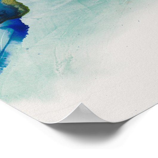 Abstract terrein - blauw poster (Hoek)