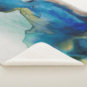 Abstract terrein - blauw sherpa deken (3/4)