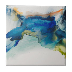 Abstract terrein - blauw tegeltje