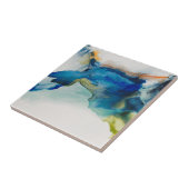 Abstract terrein - blauw tegeltje (Zijkant)