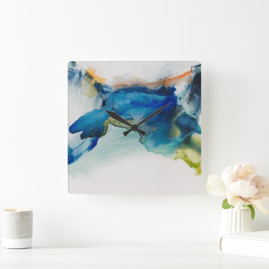 Abstract terrein - blauw vierkante klok (Huis)