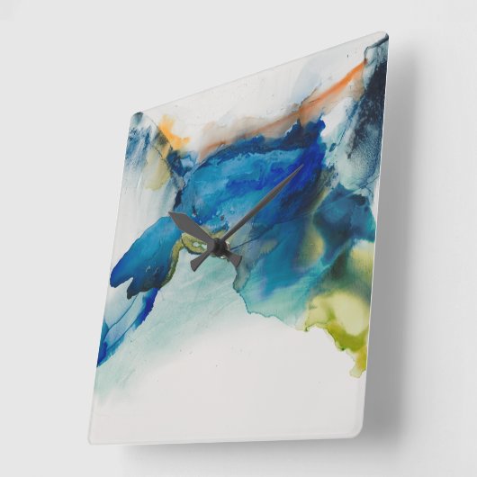 Abstract terrein - blauw vierkante klok (Hoek)