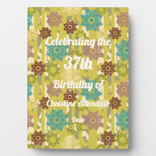 Abstract Texture Silhouette Stencil Art Birthday Fotoplaat (voorkant)