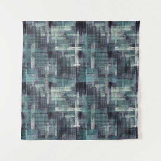Abstract textured grey blue grunge pattern. wandkleed (Voorkant (horizontaal))