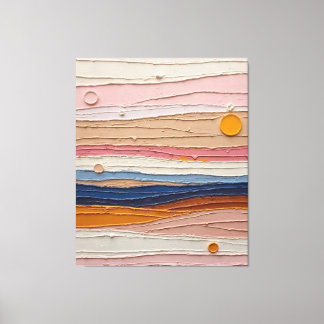 Abstract Textured Landscape Art – Colorful Layered Canvas Afdruk