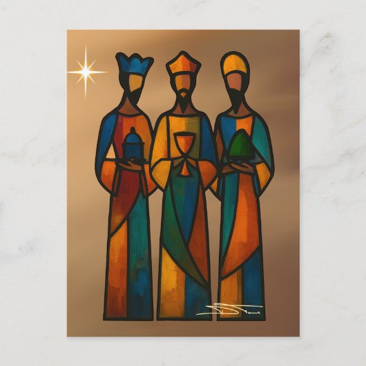 Abstract Three Wise Men Briefkaart (Voorkant)