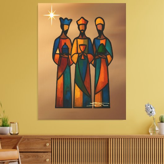 Abstract Three Wise Men Canvas Afdruk (Insitu (Woonkamer))