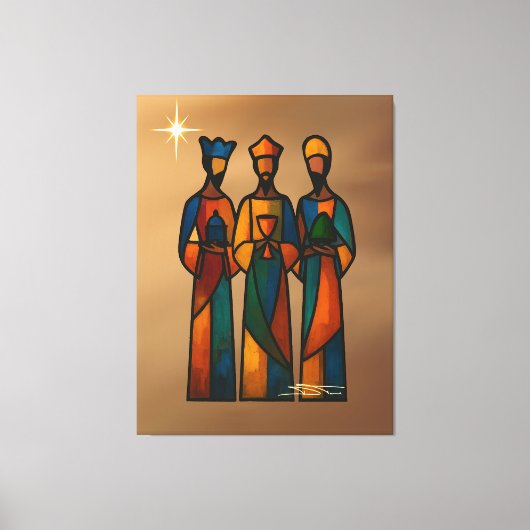 Abstract Three Wise Men Canvas Afdruk (Voorkant)