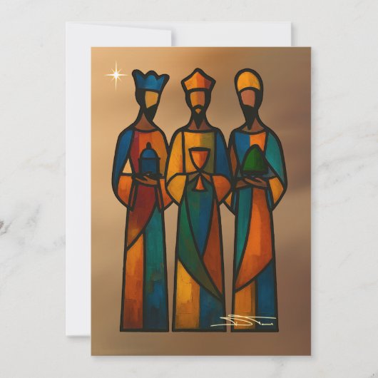 Abstract Three Wise Men Feestdagenkaart (Voorkant)