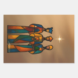 Abstract Three Wise Men Inpakpapier Vel