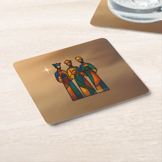 Abstract Three Wise Men Kartonnen Onderzetters (Schuin)