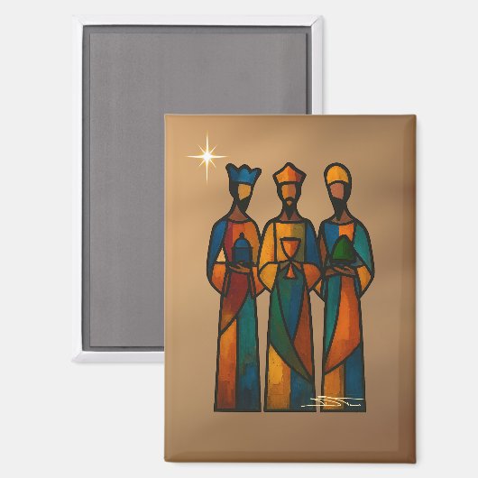 Abstract Three Wise Men Magneet (Voorkant / Achterkant)