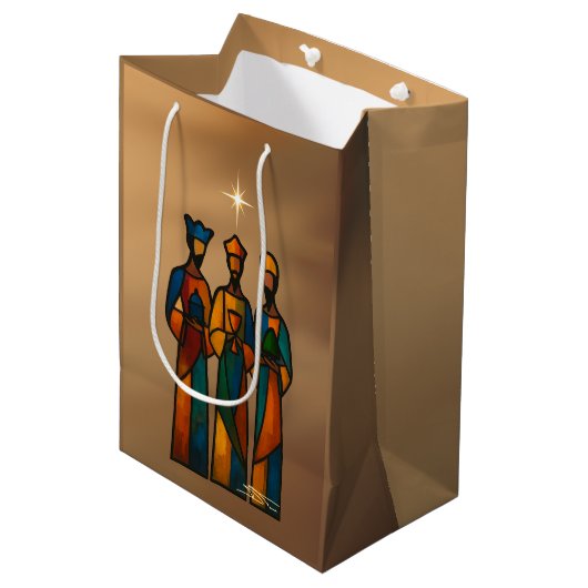Abstract Three Wise Men Medium Cadeauzakje (Voorkant Gekanteld)