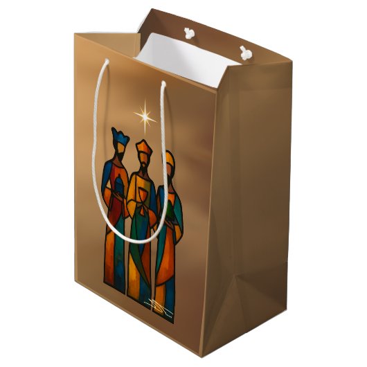 Abstract Three Wise Men Medium Cadeauzakje (Achterkant Gekanteld)