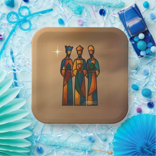 Abstract Three Wise Men Papieren Bordje (Feest)