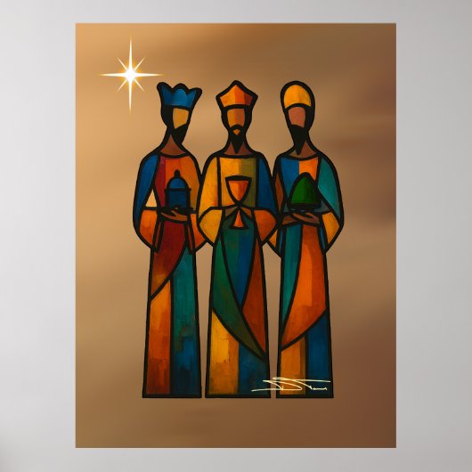 Abstract Three Wise Men Poster (Voorkant)