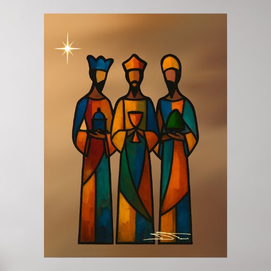 Abstract Three Wise Men Poster (Voorkant)