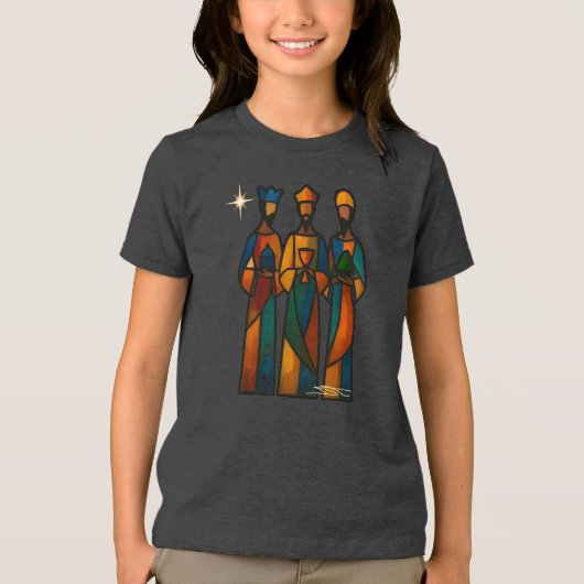 Abstract Three Wise Men Tri-Blend Shirt (Voorkant)