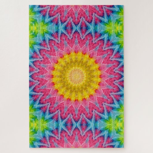 Abstract Tie-Dye Medaillon Ontwerp Legpuzzel (Verticaal)