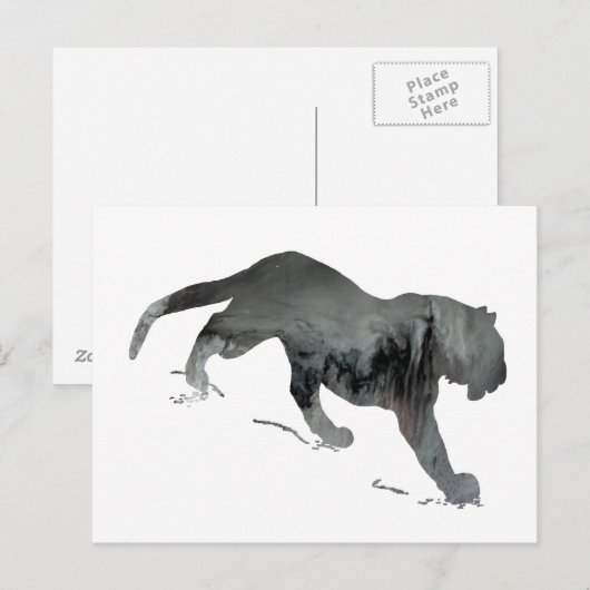 Abstract tijger silhouet briefkaart (Voorkant / Achterkant)