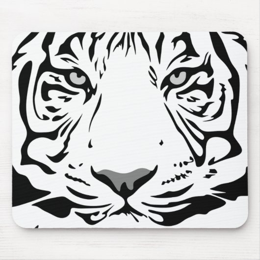 Abstract Tijgerkop in zwart-wit Muismat (Voorkant)