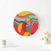 Abstract Time in Technicolor Round Clock Grote Klok (Huis)