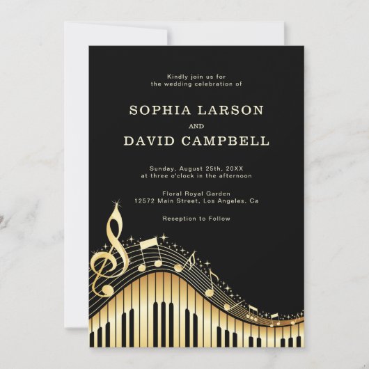 Abstract Toetsenbord Bruiloft Kaart (Voorkant)