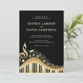 Abstract Toetsenbord Bruiloft Kaart (Staand voorkant)